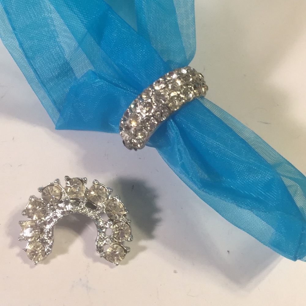 Vintage Art Deco little rhinestone brooches/ scarf slide